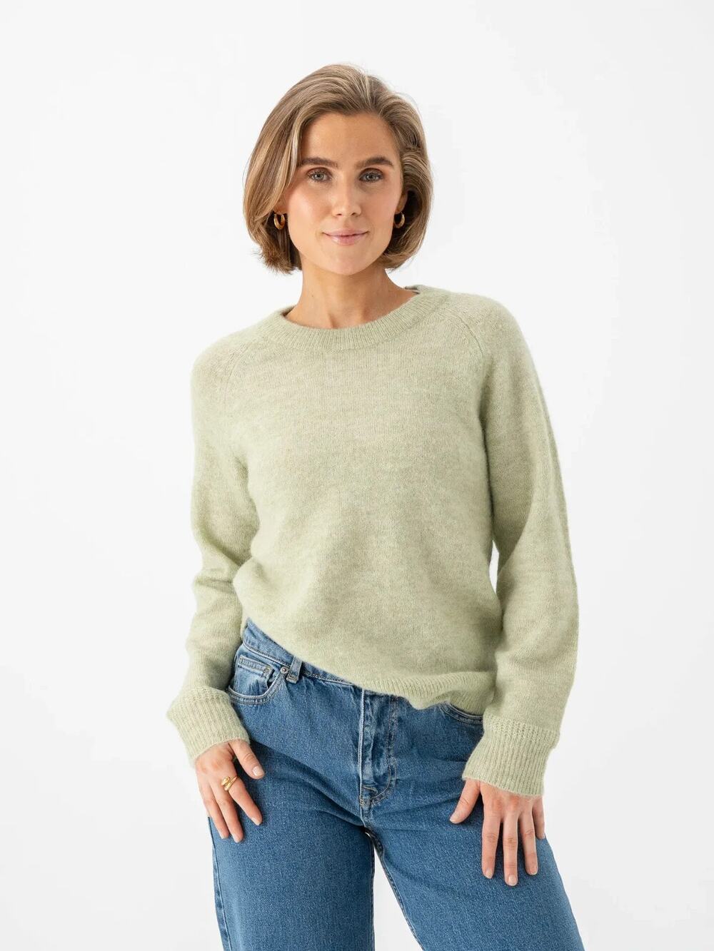 Madewell Sweater Womens Green Alpaca Blend Knit Pullover Size Medium A011309